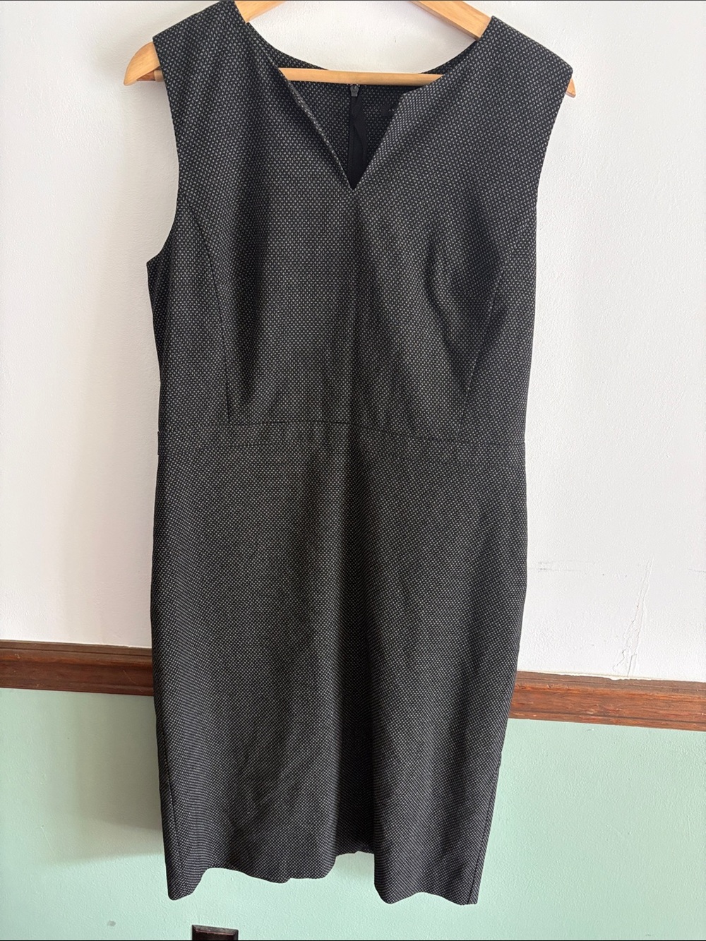 Anne Taylor Black Collarless Textured Blazer and Dress Set - Picture 4 of 5